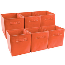 Set of 6 Foldable Fabric Basket Bin Collapsible Storage Cube for Nursery... - £44.82 GBP