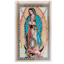 Our Lady of Guadalupe Medal Necklace with a Laminated Prayer Card - £14.90 GBP