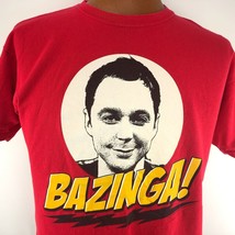 Bazinga Big Bang Theory L Flash Sheldon T Shirt Warner Brothers Red  - £19.92 GBP