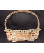 Large WICKER BASKET Oval Shaped RATTAN Carry Container 14L x 9W x 13 1/2&quot;H - £8.27 GBP