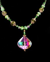 Rainbow Crystal Goddess choker - Faceted colorful glass pendant necklace - Mythi - £75.92 GBP