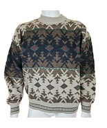 The Italian Sweater Co Mens XL Aztec Wool Blend Mock Neck Vintage Pullover - £25.99 GBP