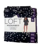 LOFT Womens Size XX-Large Pajama Notch Collar Short Set Button Shirt Top... - $19.75