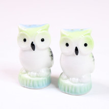  Ceramic Blue And Green Owl Set Salt And Pepper Shakers Are New Without Tags - £6.35 GBP