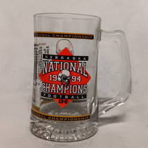 Nebraska Cornhuskers 1994 National Champions Beer Mug Clear Glass 5.5&quot; Tall - £16.09 GBP