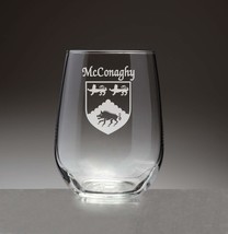 McConaghy Irish Coat of Arms Stemless Wine Glasses (Sand Etched) - $67.32