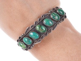 c1940&#39;s Native American Sterling/turquoise cuff bracelet - £368.08 GBP