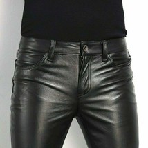 30&quot; Mens Real Cowhide Leather Jeans Levis Pants Trousers Biker Leather M... - $69.22