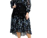 Taylor Women&#39;s Plus Size Chiffon Midi Long Sleeve Dress V Neck Floral Si... - $65.44