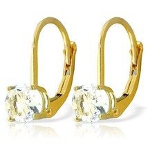 1.2 Carat 14k Solid Gold Iris Aquamarine Earrings - $4,404.05 MXN