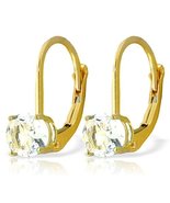 Galaxy Gold GG 1.2 Carat 14k Solid Gold Iris Aquamarine Earrings - £189.43 GBP