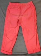 TALBOTS Coral Pink Cotton Tencel Crop Pants Drawstring Elastic Waist Sz 12 NWT - £27.34 GBP