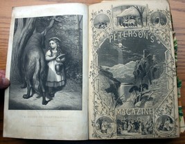 Vntg Peterson&#39;s Lady&#39;s Magazine Full Year 1863 Library Bound Color B/W Plates - £154.19 GBP