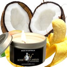 Banana Coconut Mango Eco Soy Wax Scented Tin Candles, Vegan Friendly Hand Poured - £11.73 GBP+