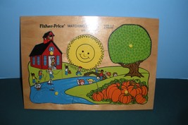 RARE Fisher Price #522 Matching Colors Pick Up &#39;N Peek Wood Puzzle VG++-EXC (A) - £21.70 GBP