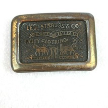 Vintage Levi Strauss Co Belt Buckle Brasstone Metal Levis Jeans Clothing Century - £15.97 GBP
