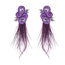 KpacoTa Soutache Drop earrings Handmade National Fashion Jewelry for women Cryst - £17.70 GBP