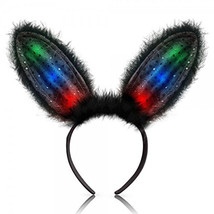 Urban Outfitters Black LED Bunny Ears Headband for Adults LED Accents - €27,21 EUR