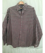 DOCKERS Battery Street Collection Men&#39;s Red Plaid L/S XL 17-17 1/2 32/33... - $11.50