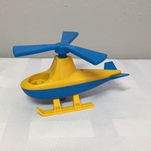 Vintage Fisher Price Little People Airport Helicopter 1970s Blue & Yellow - £10.05 GBP