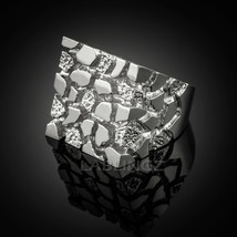 Sterling Silver Square Nugget Ring - £70.81 GBP