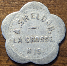 La Crosse, Wisconsin WI A. Sheldon Scalloped Good For 5 Cents Trade Token - $7.38