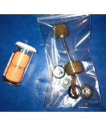 vintage rear slot car wheels - NOS - orange sponge - $18.81