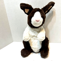 Gund Borders Plush Brown White Bunny Rabbit Lovey 13&quot; Stuffed Animal - £10.76 GBP
