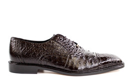 Mens Shoes Belvedere Brown Onesto 2 Genuine crocodile Ostrich Leather Lace 1419 - £454.74 GBP