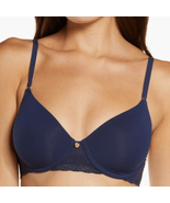 Natori Bliss Perfection Underwire Contour Tee Shirt Bra, Navy, Size 38C,... - $45.82