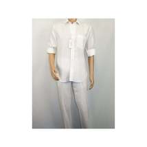 Men INSERCH premium Soft Linen Breathable 2pc Walking Leisure suit LS29116 white image 5