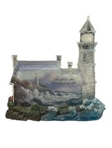 Thomas Kinkade Beacon Light House Cottage Figurine Hamilton lighthouse Conquer - £31.03 GBP