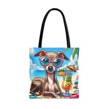 Tote Bag, Dog on Beach, Italian Greyhound, Tote bag, 3 Sizes Available, awd-1218 - £22.38 GBP+