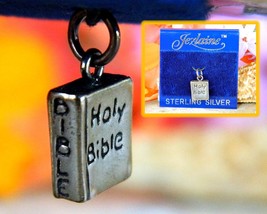 Vintage Holy Bible Bracelet Charm Pendant Sterling Silver Jezlaine Jez - $19.95