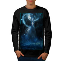 Wellcoda Galaxy Space Horse Mens Long Sleeve T-shirt, Galaxy Graphic Design - £18.26 GBP