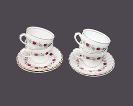 Four J&amp;G Meakin Rose Marie cup and saucer sets made in England. - £19.52 GBP+