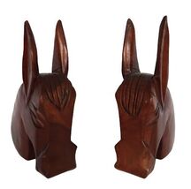 Vintage MCM dark finish wooden donkey bookends - $69.99