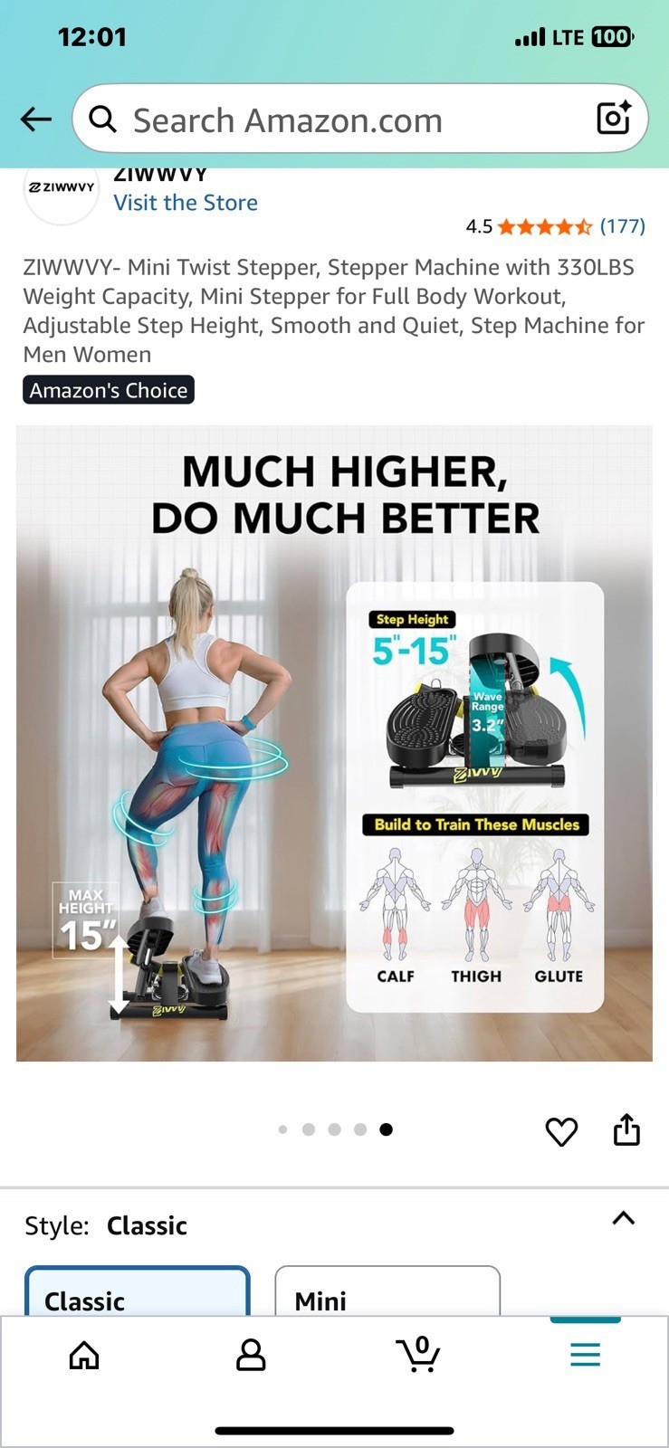 Twist Stepper for Exercise at Home, Mini Stair Stepper with Resistance Bands Item image 8
