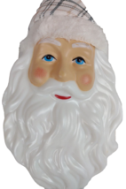 Santa Face Plaid Hat Christmas Ornament Decoration Novelty Durable Decor Head - £7.99 GBP