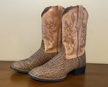 EUC Tony Lama Stockman 3R Brown Leather Square Toe Boots RR2115L Women&#39;s... - $75.74