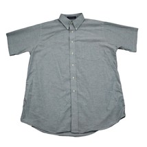 Claybrooke Shirt Mens XL Blue Button Up Short Sleeve Wrinkle Free Collar... - $15.82