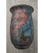 Vintage Hand Stamped Raku Pottery Vase w/ Distinctive Characterisitcs - $75.00