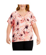Ideology Womens Plus Size Printed Top, MEDIUM, Dye Peachberry - $16.28 CAD