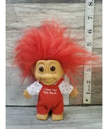 I LOVE YOU THIS MUCH - 5&quot; Russ Troll Doll-Red Hair/Red Overalls/Shirt He... - $11.88