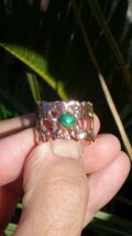 Malachite ring // Electroformed copper - $34.51