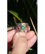 Malachite ring // Electroformed copper - $34.51