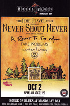 NEVER SHOUT NEVER @ House of Blues Mandalay Bay Vegas Promo Card - $1.95