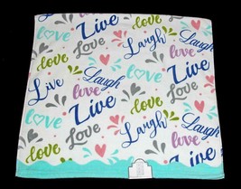 Kassafina Inspirational LIVE LAUGH LOVE Hearts Decorative Velour Bath Towel NWT - £15.97 GBP
