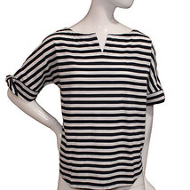 Lands&#39; End Women&#39;s Small 6/8 Petite, Short Tie Sleeve Top, Radiant Navy ... - $18.99