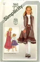 Simplicity 5162 Girls Gunne Sax Skirt Blouse Quilted Vest Pattern 1981 Uncut Vtg - £11.85 GBP